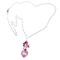 Pink CZ Heart Cluster Drop Chain Necklace Sterling Silver or Gold-Filled product 3